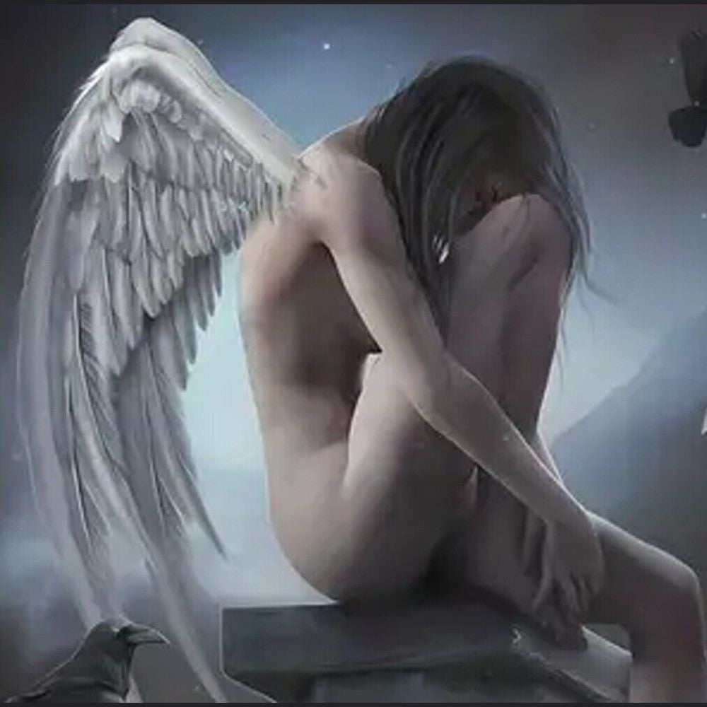 Beautiful Modern Sad Angel Art Print Canvas Print 19.7" X 27.6" NEW! Art:Art Prints Style Your Walls